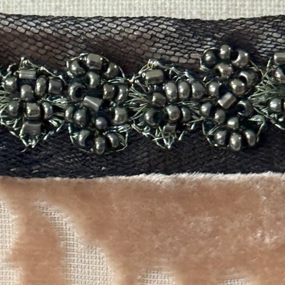 Sundance Champagne Dreams Damask Burnout Velvet Beaded Shift Lined Dress 10 NWT - Picture 5 of 16